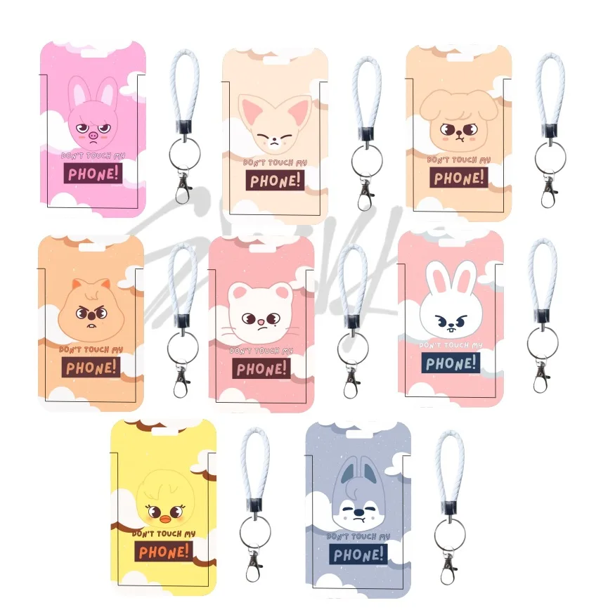 

SKZOO Stray kids cartoon bus and subway access control card cover retractable neck hanging work ID cover storage gift