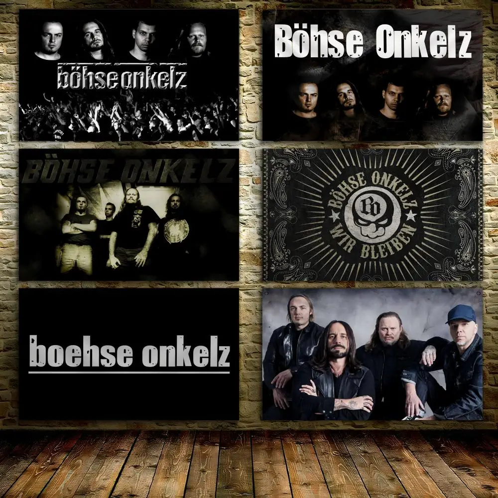 B-Bohse Onkelz Rock Band Flags Bedroom Home Living Room Outdoor Wall Hanging Custom Background Decoration Art Banner