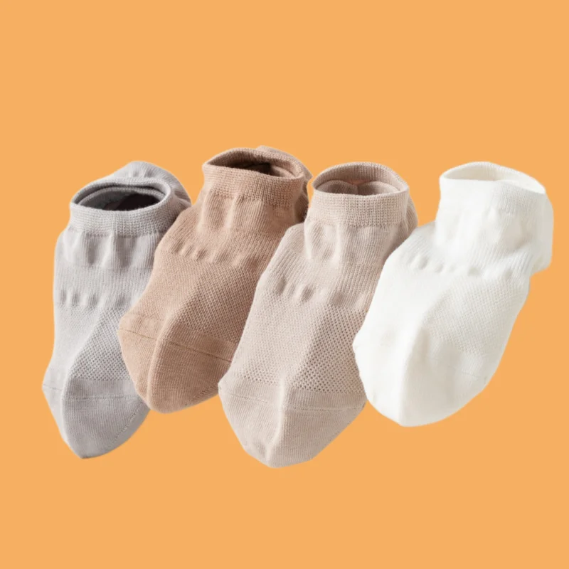 Chaussettes invisibles à taille courte pour hommes, maille respirante, bouche peu profonde, absorbant la transpiration, printemps, été, document solide, synchronisation de paires, 5/10