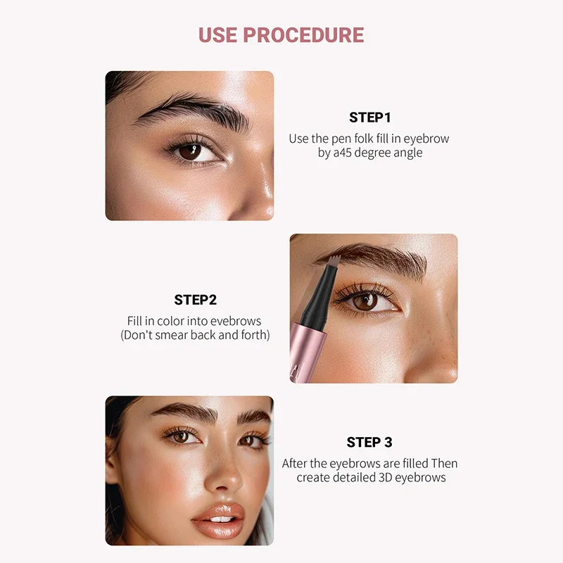 Eyebrow Tattoo Pencil 4 Fork Tip 3D Microblading Waterproof Eyebrow Pencil Natural Makeup Fine Stroke Magic Eyebrow Pencil