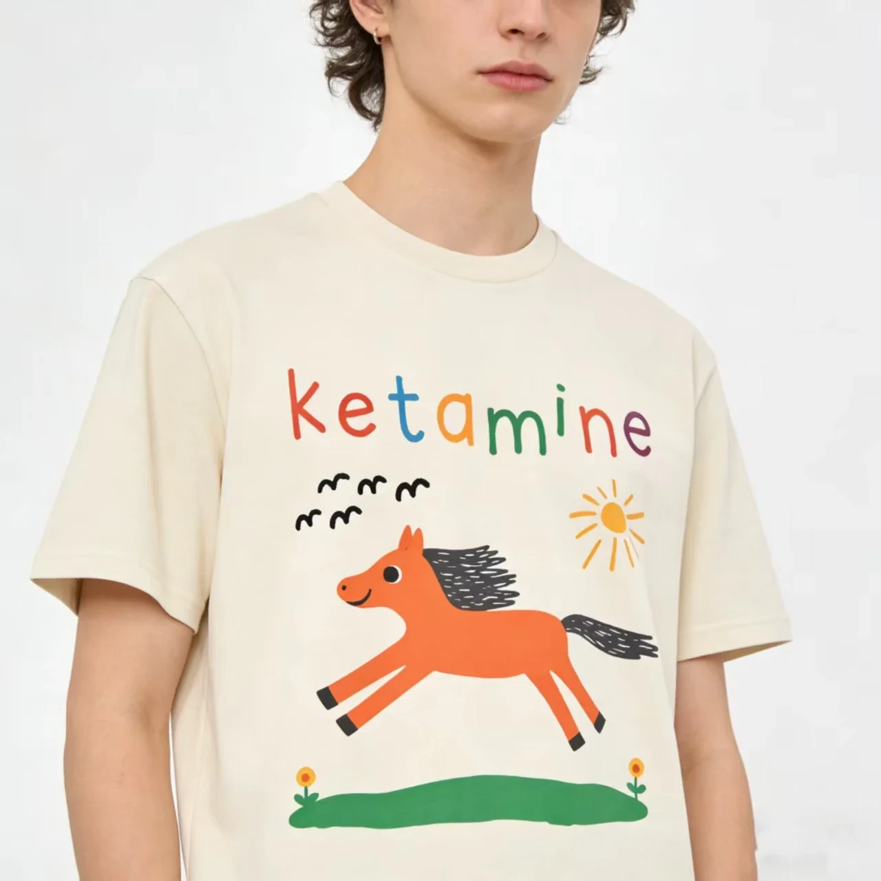 Lustige Ketamin Pferd Meme T-shirt Männer Frauen Kleidung Harajuku Y2k Kurzarm T Shirts Sommer Mode Casual T-shirts