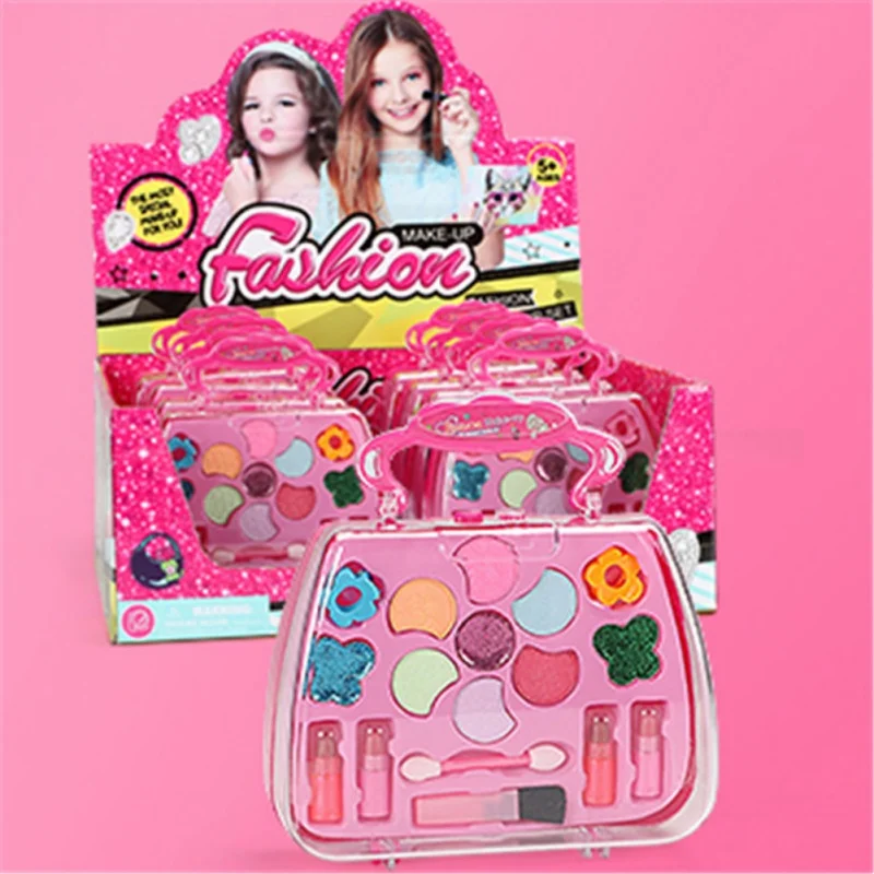 Kinder Make-Up Kit Baby Meisjes Make-Up Cosmetische Speeldoos Prinses Cosmetische Handtas Meisje Speelgoed Set Lippenstift Oogschaduw Speelgoed