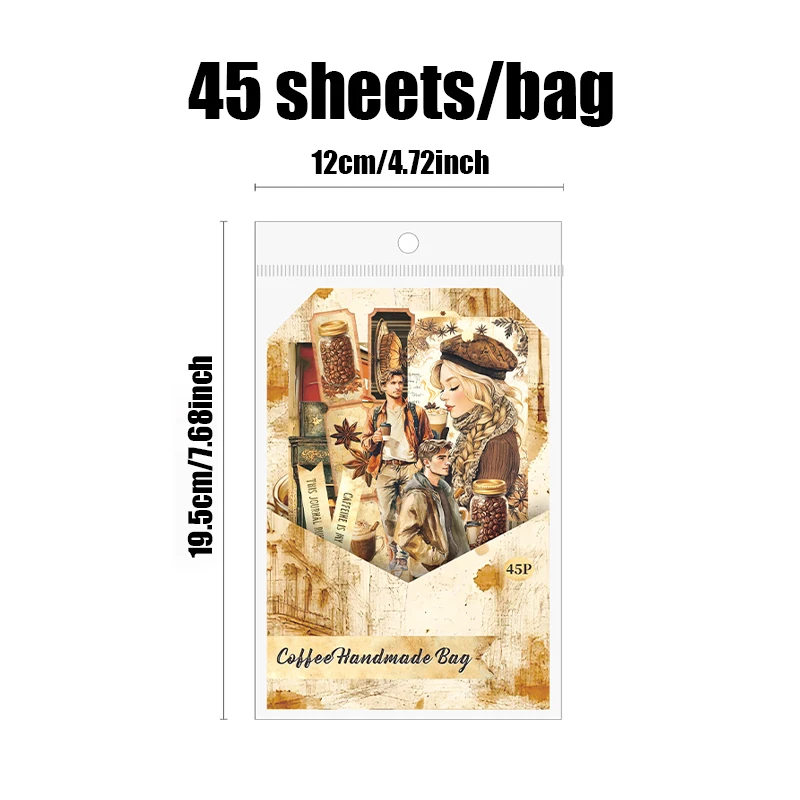45 قطعة/الحقيبة القهوة تحت عنوان اليدوية القرطاسية مجموعة الرجعية نمط DIY بها بنفسك المواد الزخرفية لألبومات بطاقات المعايدة المغلفات مجلة #6
