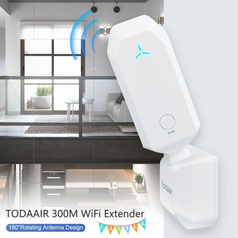 WiFi Extender|Dual Band|เครื่องขยายสัญญาณ 1.2Gbps|IEEE 802.11a/b/g/n/ac/ac-Wave 2| รัศมีความคุ้มครอง 150 ฟุต|65 อุปกรณ์|180 °   หมุนได้