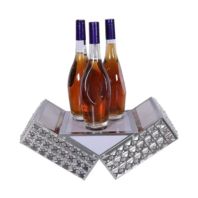 Bar KTV luminous wine holder crystal round heart-shaped foreign red base rack display stand LED holder