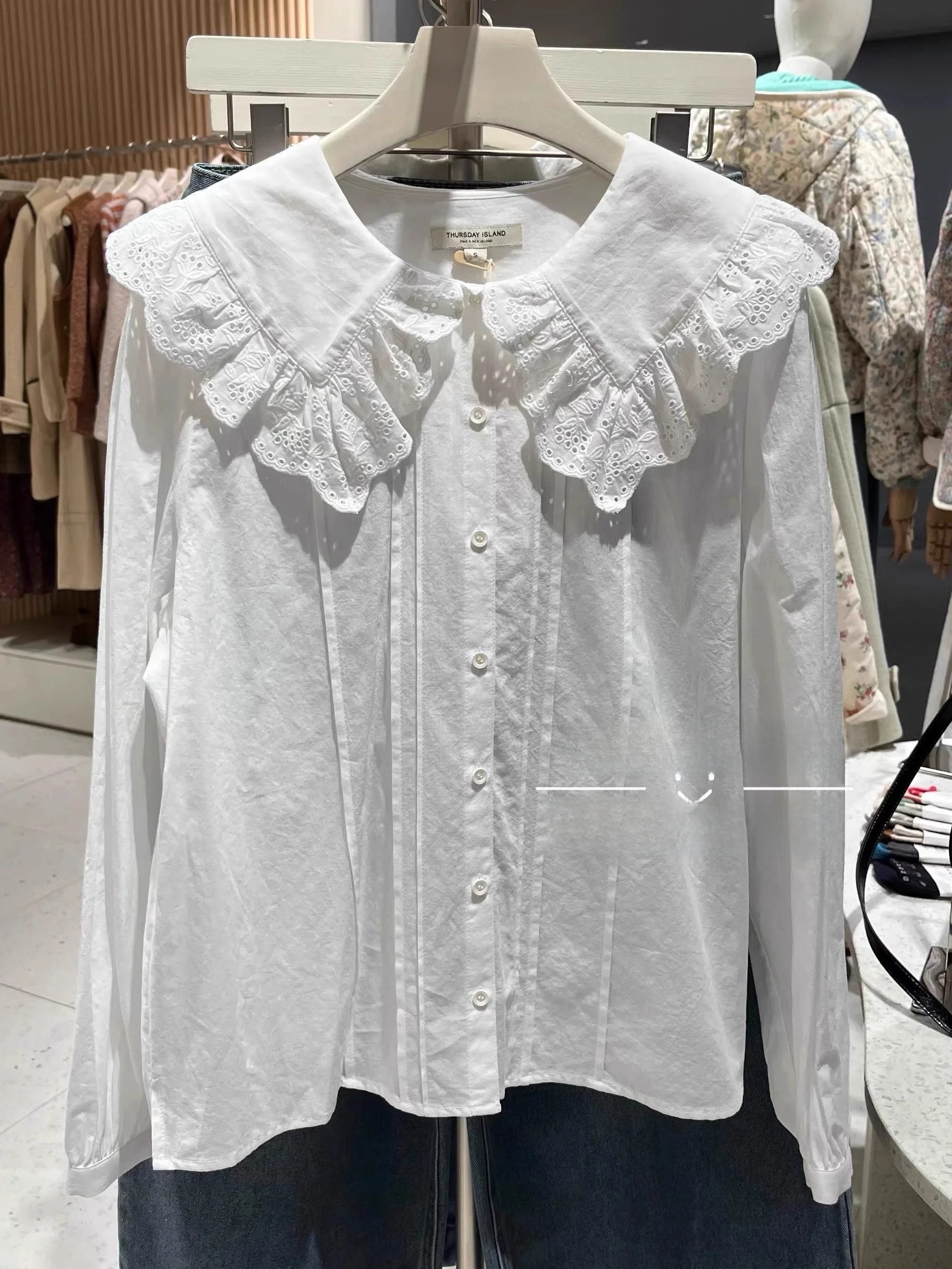 

Island Home 2026 New Style Women's Casual Loose Shirt Spring Autumn Base Layer Versatile Cotton Polyester Blend Long Sleeve