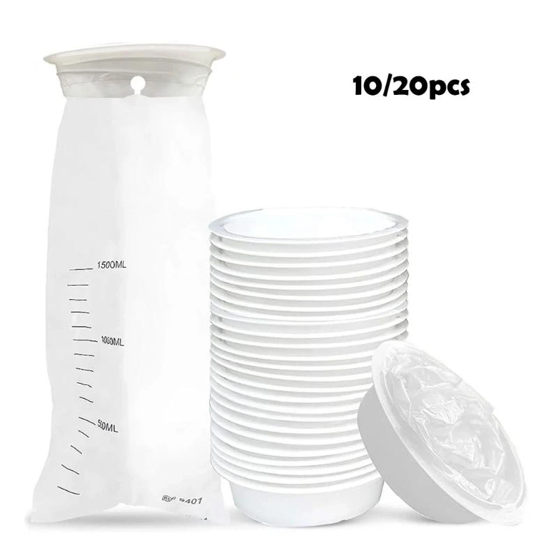 10/20x Vomit Bag Disposables 1500ml Barf Bag Leak Resistant Portable Emesis Bag Throw Up Nausea Bag for Kids 1500ml B95B