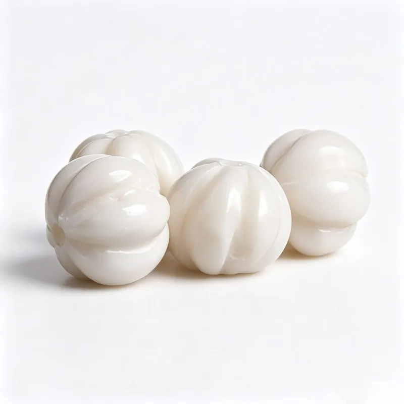 10Beads White Bone Hand Carved Pumpkin Beads 8mm 10mm 12mm 14mm TSB0342