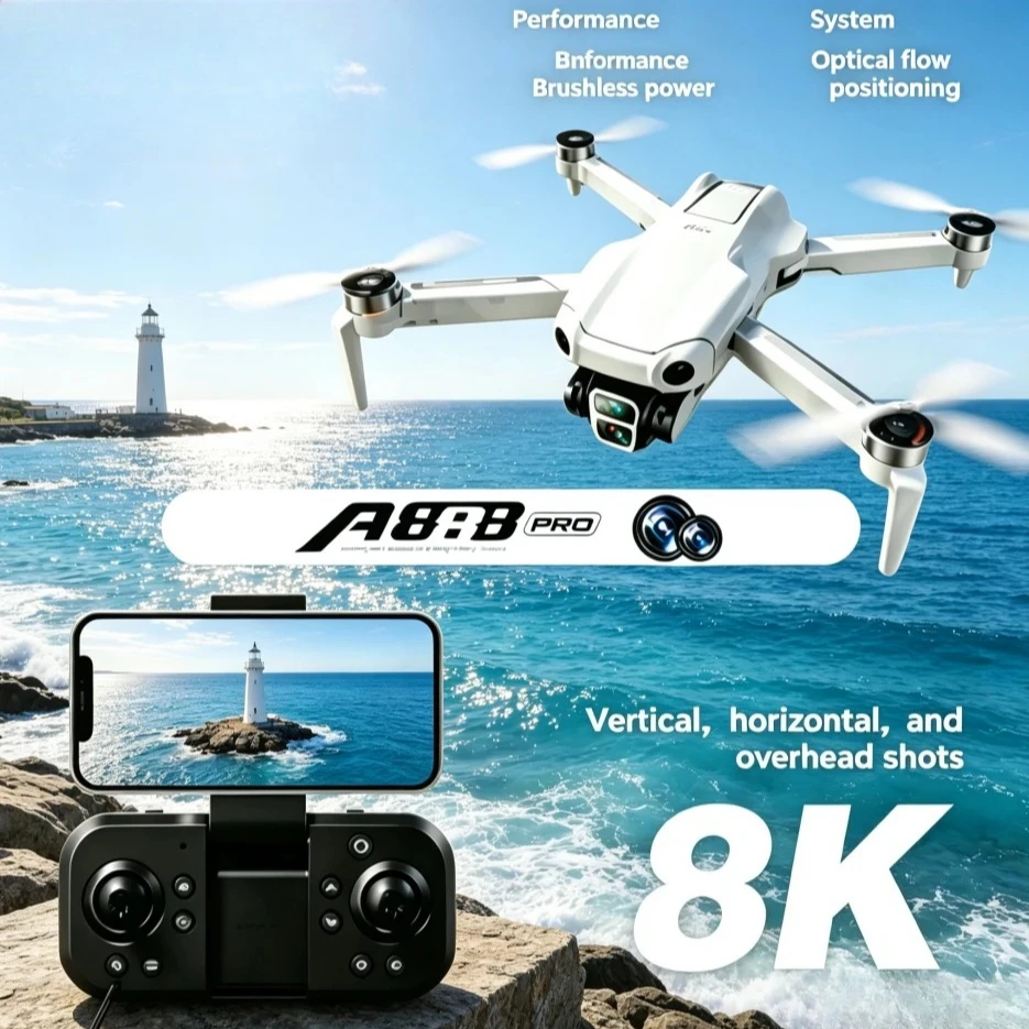 Drone Smart Rc Foldable - Quadcopter Lipat A888 Asli 8K HD