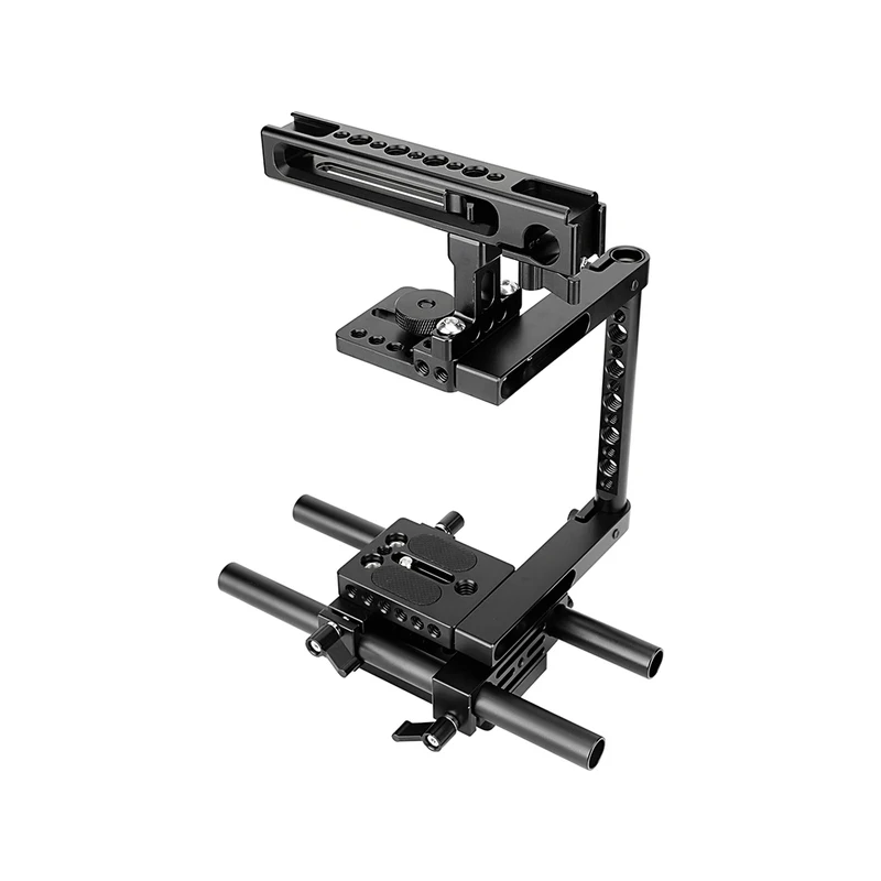 SZRIG Camera Cage Rig With Adjustable Top Cheese Handle Grip and Rail Support System for Canon Nikon Sony Panasonnic