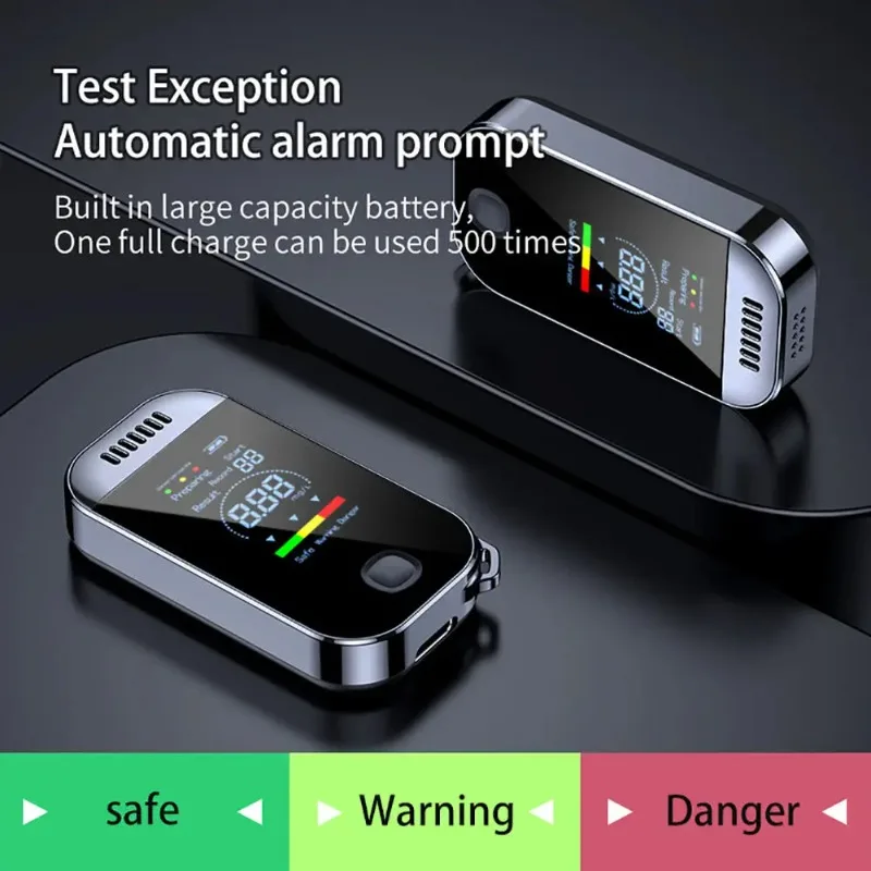 NEW Digital Breath Alcohol Tester Professional Breathalyzer With LCD Display USB Rechargeable Electronic Alcohol Tester Keychain