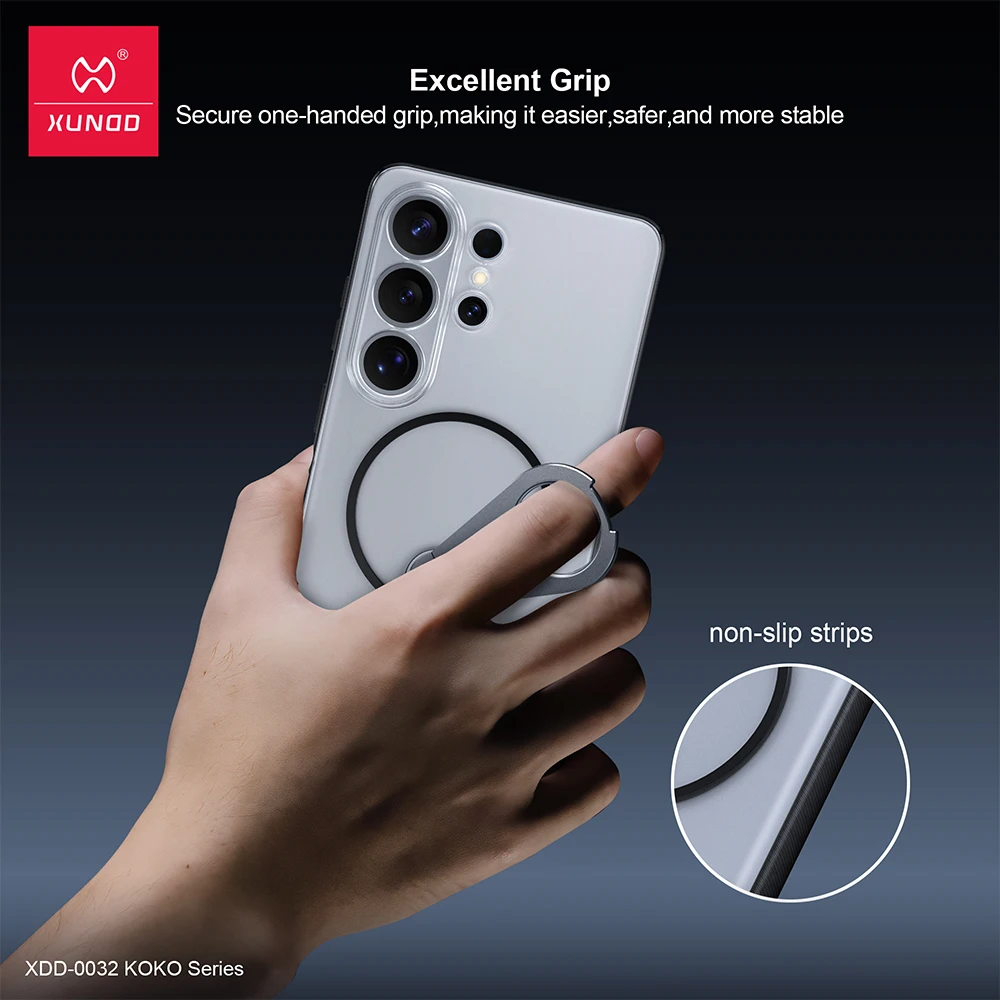 XUNDD Magnetic Case for Samsung S26 Ultra KOKO Series Adjustable Ring Stand Shockproof Anti-Fingerprint Drop Protection Cover