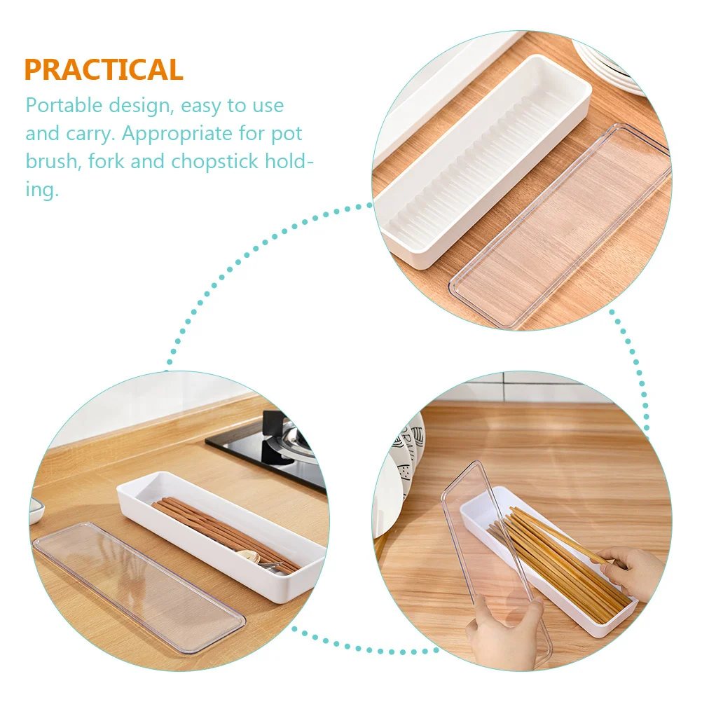 

Kitchen Storage Box Plastic Cutlery Organizer Transparent Utensil Holder For Fork Chopstick Spoon Countertop Kitchen