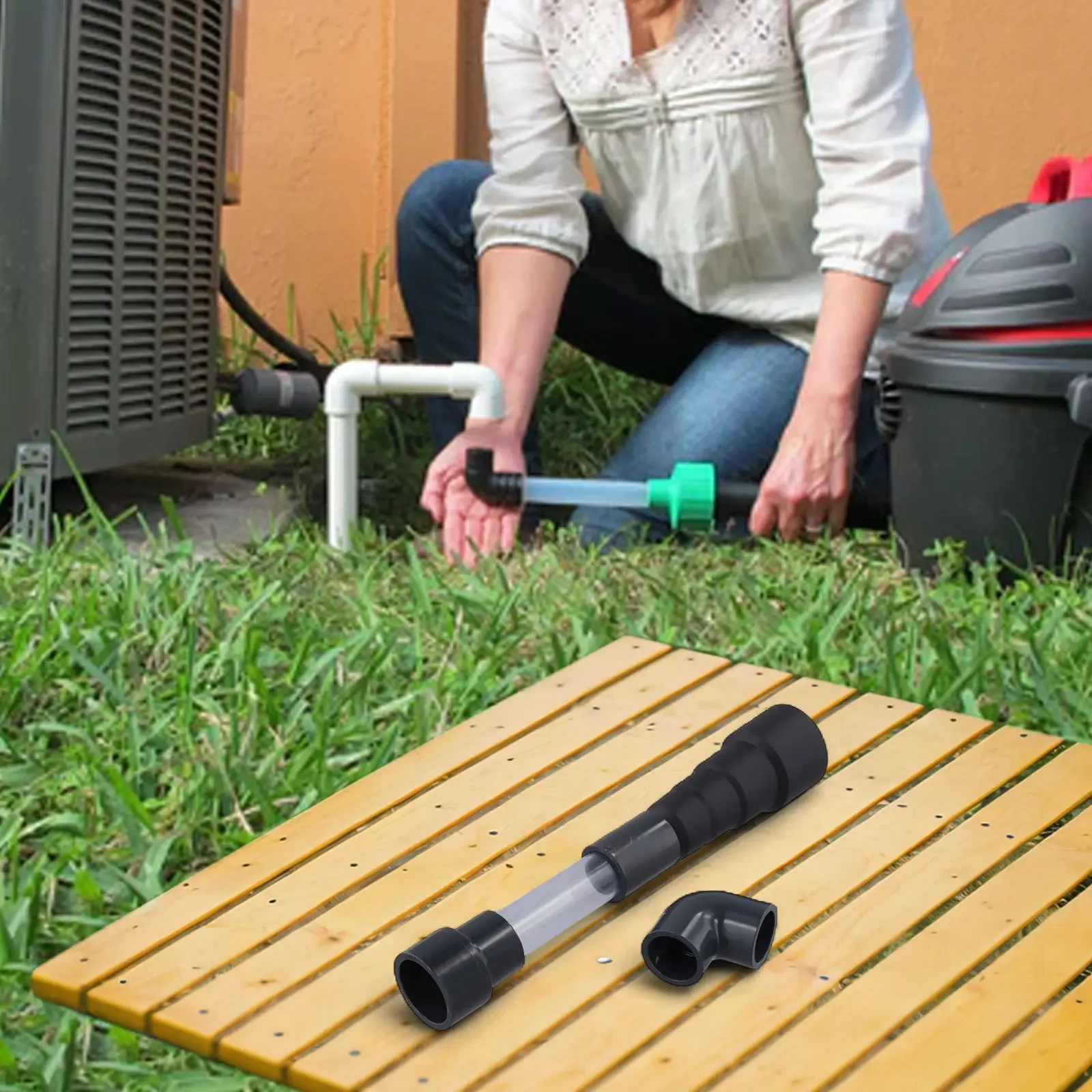 Air Conditioning Drain Cleaning Pipe Cleaning Draining Pipe Cleaner AC Drain Line Adapter 2 Types Of Connectors