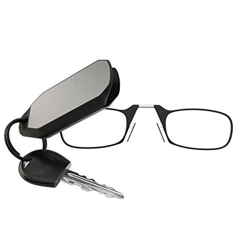 Mini super small legless clip nose reading glasses unisex stick mobile phone hanging key ring portable presbyopia reading glasse