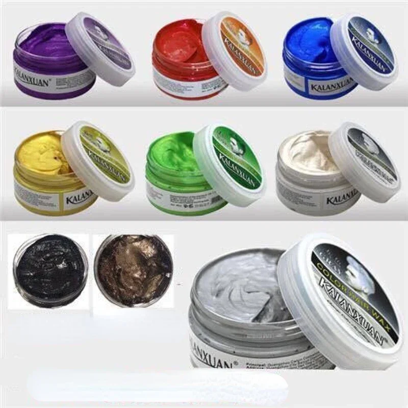 Tinte temporal de Color verde abuela, cera para el cabello, crema de estilismo, salón de barro, moda, 9 colores