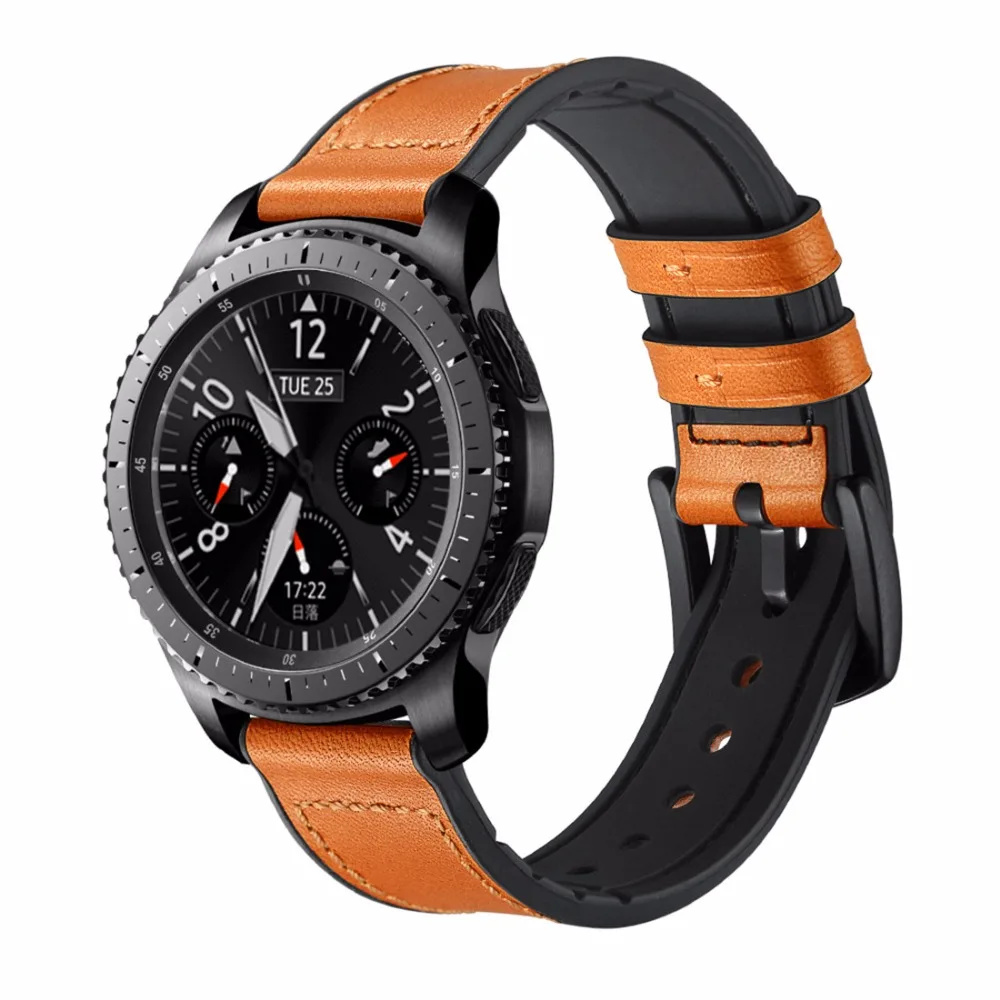 

Gear S3 Frontier band For Samsung Galaxy watch 46mm strap 22mm Leather Bracelet Huawei watch GT Amazfit stratos 2/Pace S 3 46