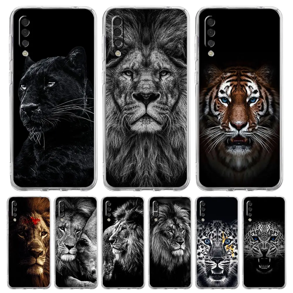 Black Cheetah Tiger Lion Animals Phone Case For Samsung A52 A50 A70 A30 A40 A20E A10S A20S A02S A04s A12 A22 A32 A72 5G Cover