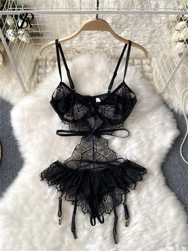 

Кружевное Сетчатое чувственное боди SINGREINY 2023, женские боди с открытой спиной, Эротическое нижнее белье в Корейском стиле