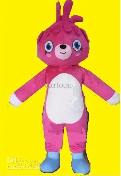 

New Adult Best Sale Foam Cute Poppet pink Moshi Mascot Costume Christmas Fancy Dress Halloween Mascot Costume