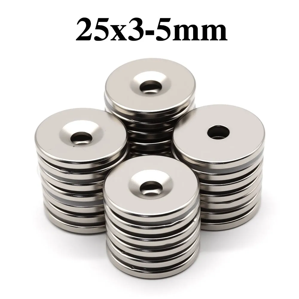 

25x3-5mm Super Powerful Round With Holes Magnet Neodymium Magnet NdfeB N35 Strong Permanent Magnetic imanes Refrigerator Magnet