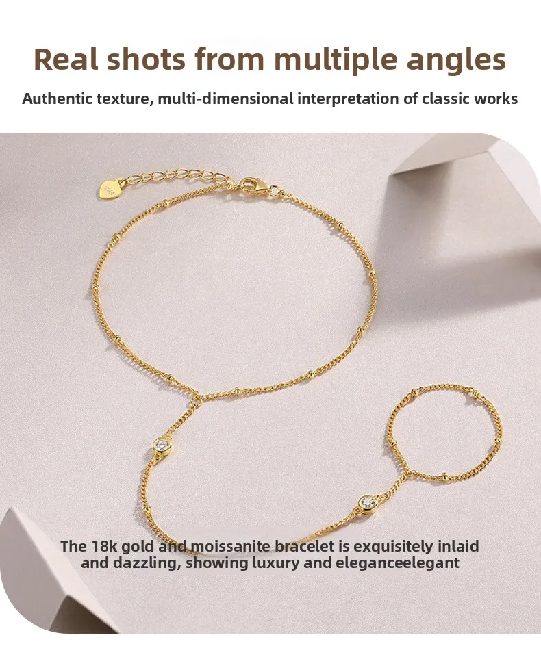 

Комплект из серебряного кольца и браслета с муассанитом S925 для женщин | Элегантные украшения