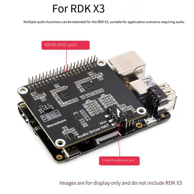 

Для RDK X3 Sunrise X3 Pie, специальная поддержка воспроизведения и записи, встроенный разъем для наушников, модуль платы аудиодрайвера, прочный
