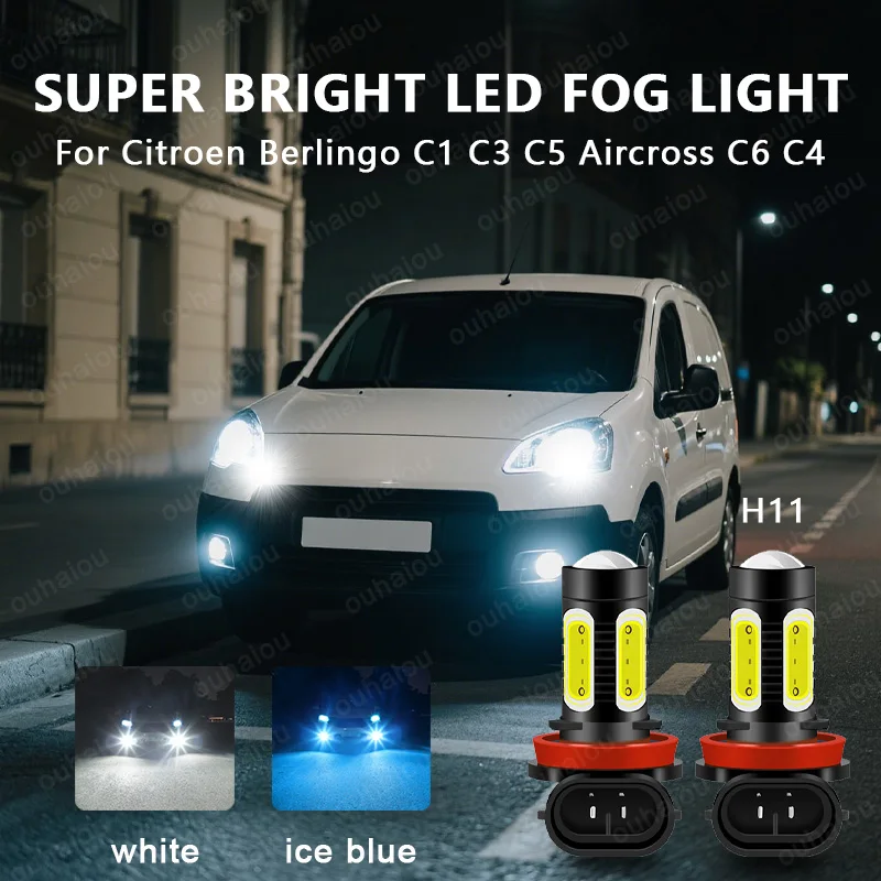 

2 шт. светодиодные противотуманные фары Canbus H8 H11 для Citroen Berlingo C1 C3 C5 Aircross C6 C4 Grand Picasso DS4 DS5 2011-2015