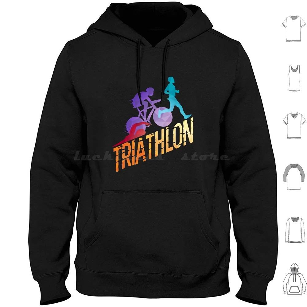 

Bike Swim Run Triathlon Hoodie cotton Long Sleeve Triathlon Triathlete Triathlon Lover Sports Athlete Sportsman