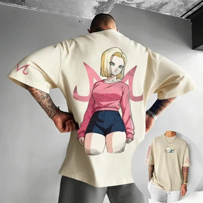 Dragon Ball Super Saiyan Android 18 Vintage Harajuku Anime Men's Clothing Summer 2026 T-Shirt Women Streetwear Casual Tee Top