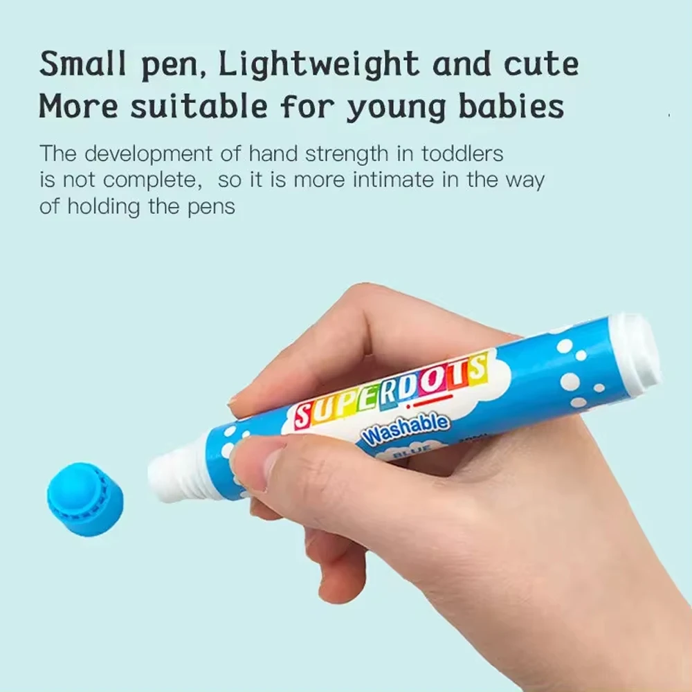 10 Colors Dot Markers Doodle Graffiti Pen for Toddlers Magic Pens Water Color Pen for Art Drawing Writing Painting Office School