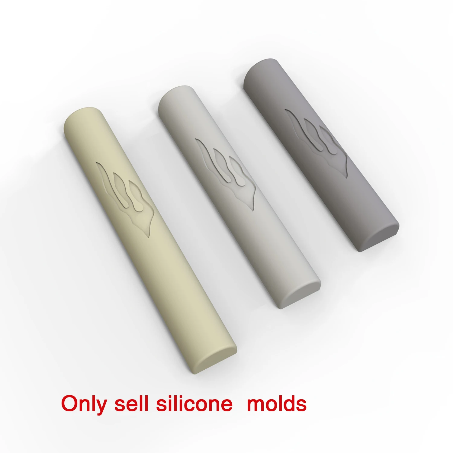 

Silicone Molds for Mezuzah cases | Shin Flames | Concrete & Jesmonite Classic Circular Arc Shape