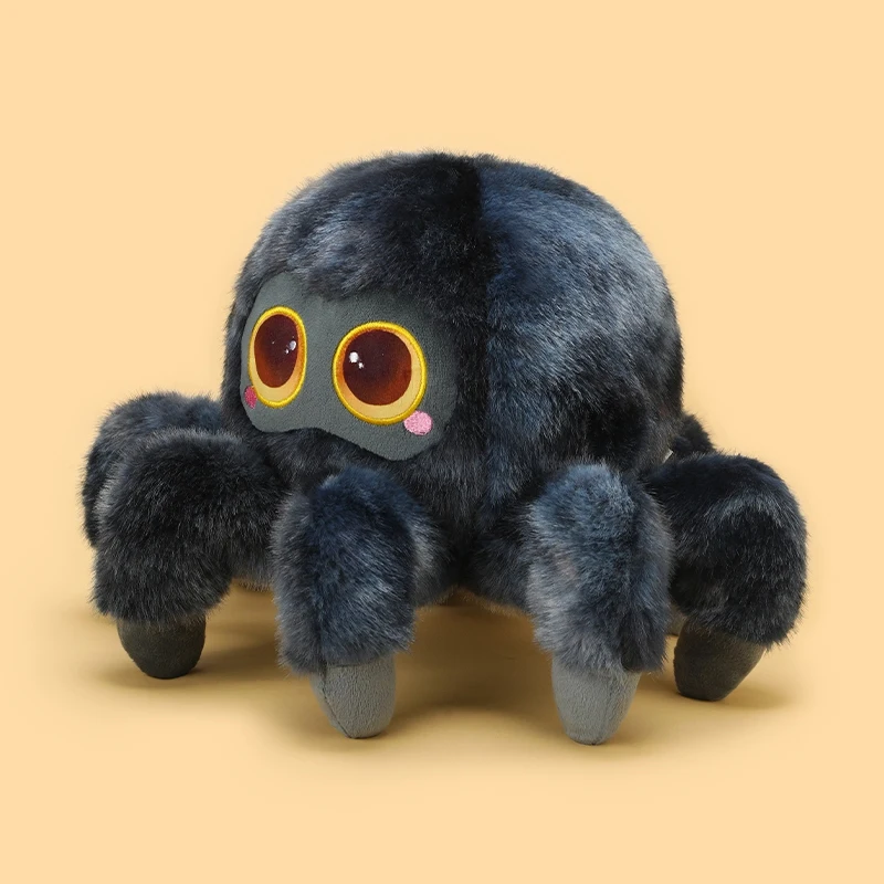 Cross border popular spider doll, black small spider plush toy doll, hot selling on Amazon