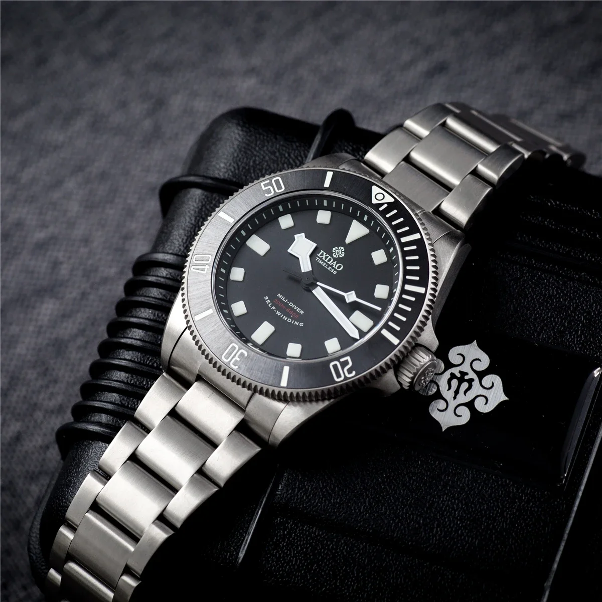 IPOSE IX&DAO LHD Men Titanium Watch Mechanical Watches Sapphire Stainless Steel Diving Automatic Watches PT5000 BGW-9 Wristwatch