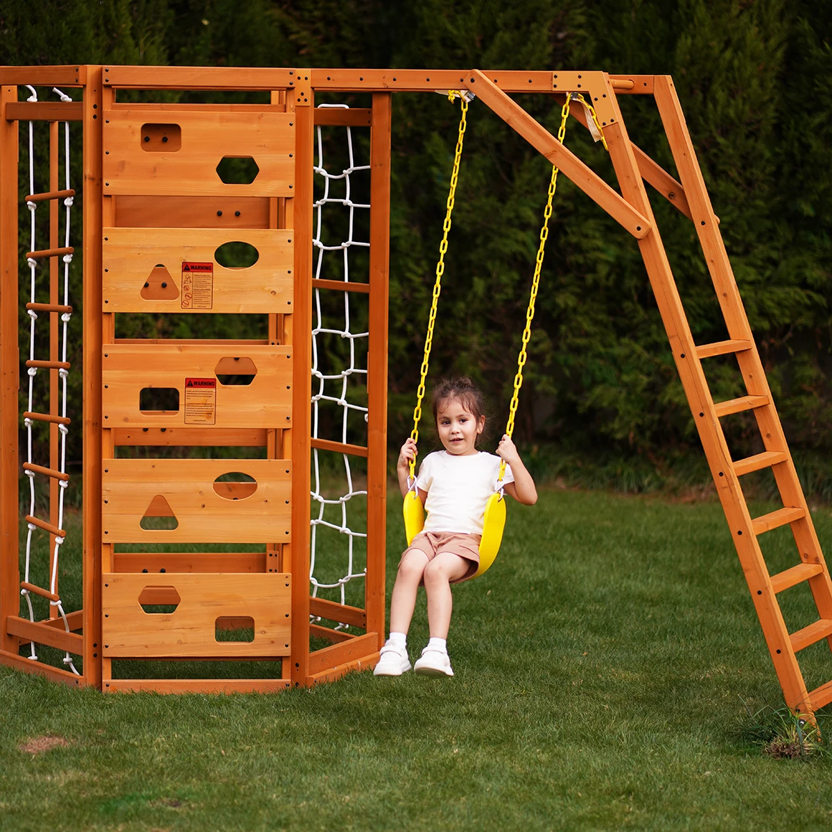 Kids Outdoor Wooden Climbing Frame - Wholesale Outdoor Wooden Playhouse with Slide