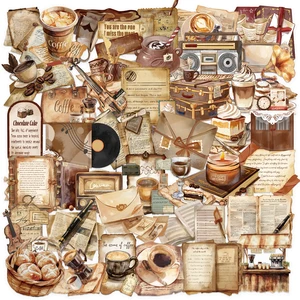 50 PCs Retro Cartoon Kaffee Graffiti Aufkleber Skateboard Wasserflasche Notebook Handy Spielzeug Aufkleber Aufkleber Haustierdekoration 8 Hauptverkaufsaufkleber Cantinho machen Kaffee - №8