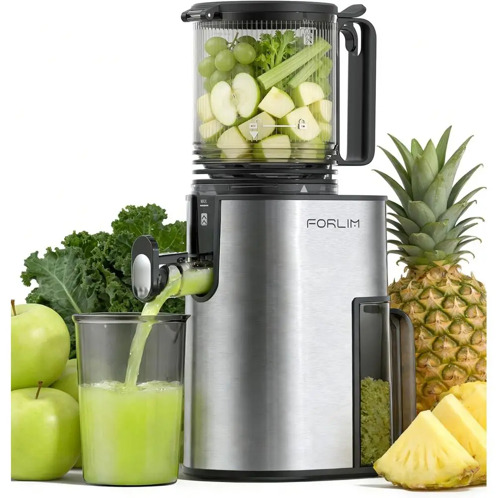 

Cold PrJuicer, 5.2" Large eed Chute its Whole ruits, Slow Masticating Juicer hine, Easy to Clean, High Juice Yield Juice Extract