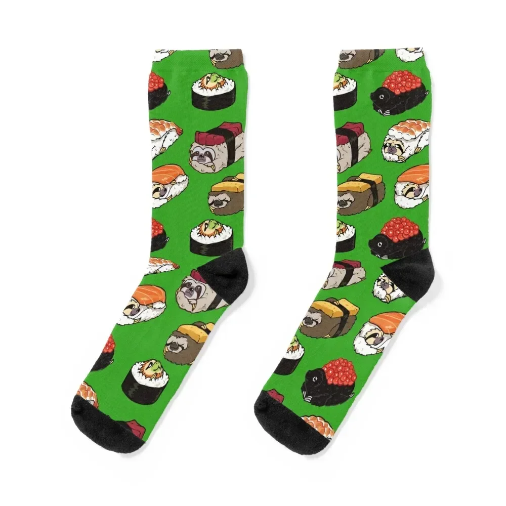 Sushi Sloth Socks valentine gift ideas new year funny sock anime Male Socks Women's