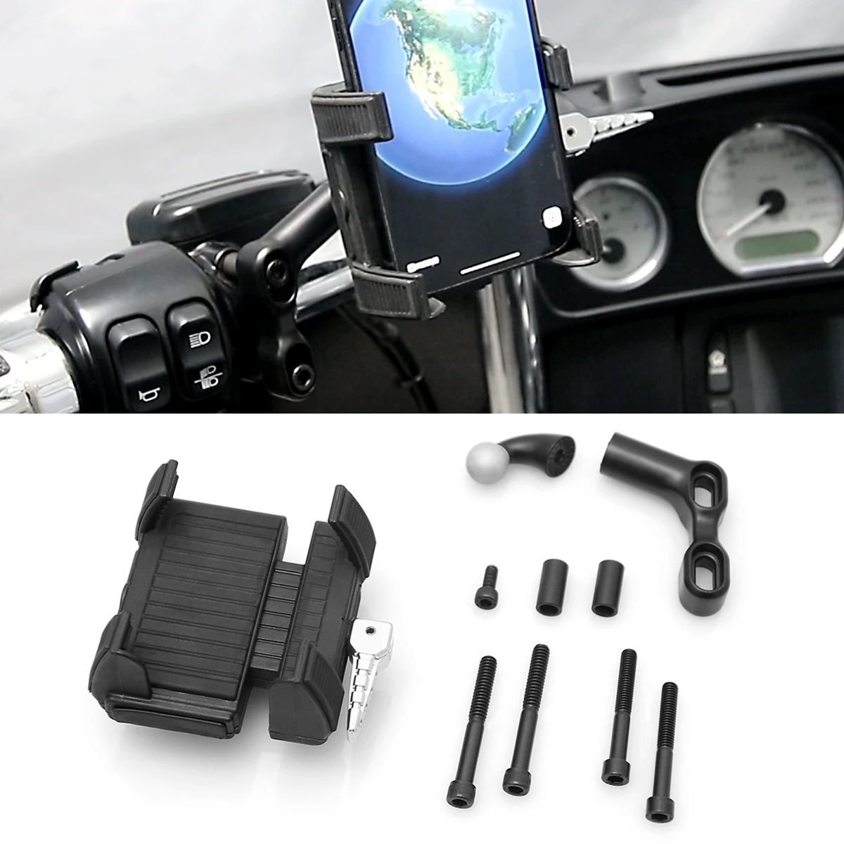 

For Harley handlebar phone holder water bottle holder Offset Perch Mount Accessory