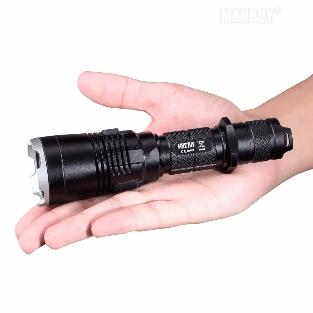 NITECORE MH27UV Tactical Far-reaching  XP-L HI V3 Red Blue 365nm Ultraviolet LEDs Plus USB Recharging 1000 Lumens UV Flashlight