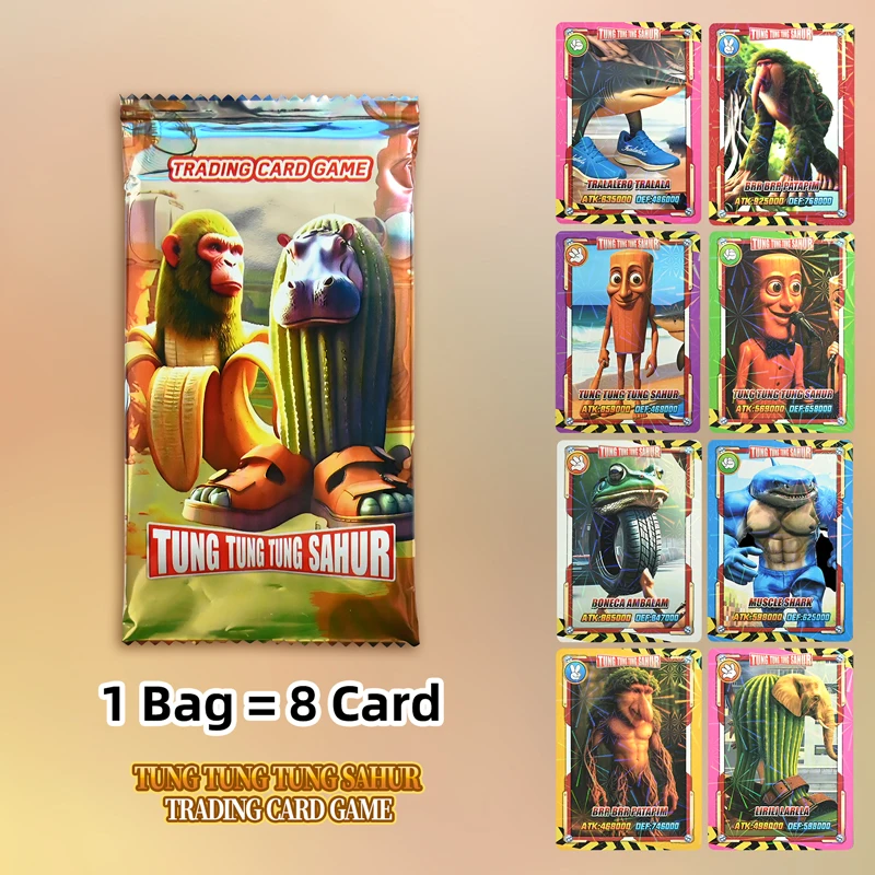 1 Set Italiaanse Brainrot Kaarten van Collectie Tungtung Sahur Card Battle Card Game Speelgoed Voor Kinderen Trading Cards Verjaardagscadeau