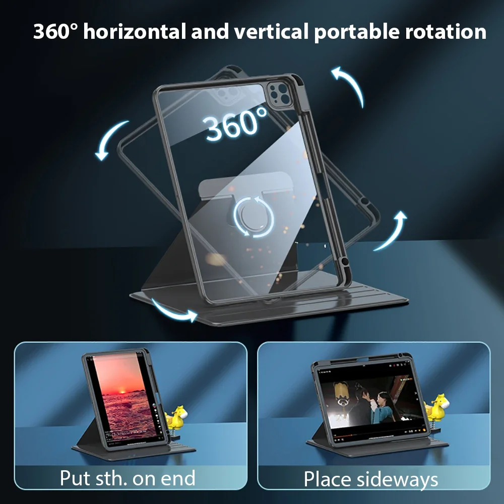 Rotating Case for Ipad Pro 13 11 12.9 12 9 Air 5 4 3 2 Funda for Ipad 10 10th 9 9th 8th 7th 6th 5th Generation Mini 6 2024 Cover