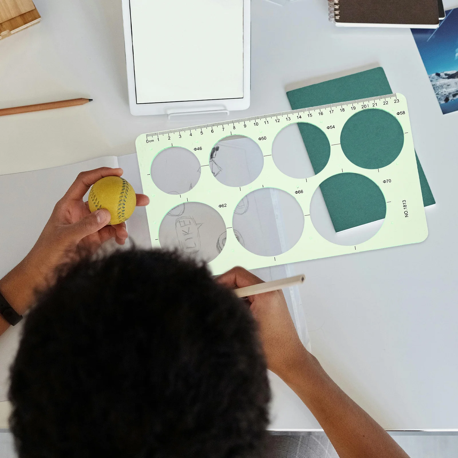 3Pcs Drawing Template Geometric Shapes Stencil Ruler for Students Multi-Functional Measuring Tool Drafting Architecture Design