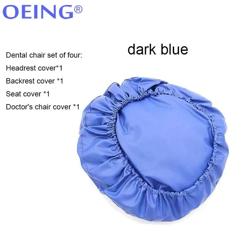 OEING 4Pcs/Set Dental Chair Seat Cover Unit Elastic Waterproof Protective Case Chair Dental Chair Cover PU Leather Dentistry Lab