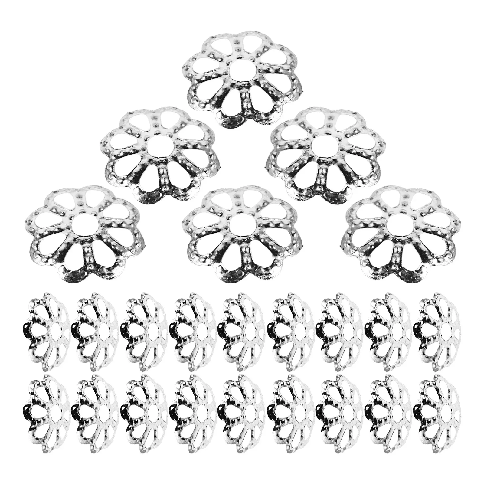 

600 шт. металлических полых колпачков для бусин в форме цветка, разделительные бусины для изготовления браслетов, ожерелий, серег своими руками, 7 мм, аксессуары для ювелирных изделий