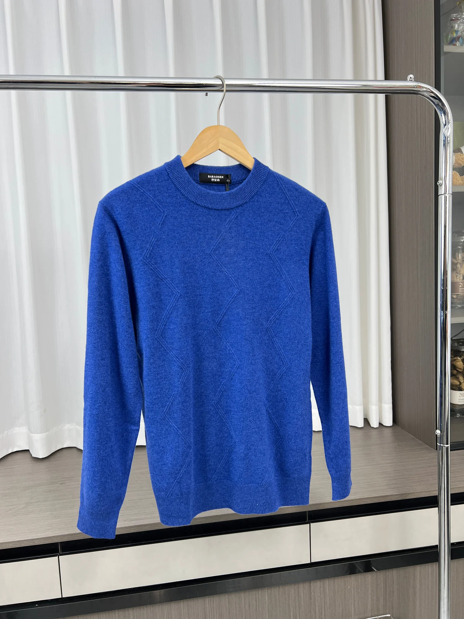 

00% шерстяной вязаный круглый свитер Ne, повседневный теплый базовый слой для мужчин, осенне-зимняя одежда для отдыха с цветочной вышивкой