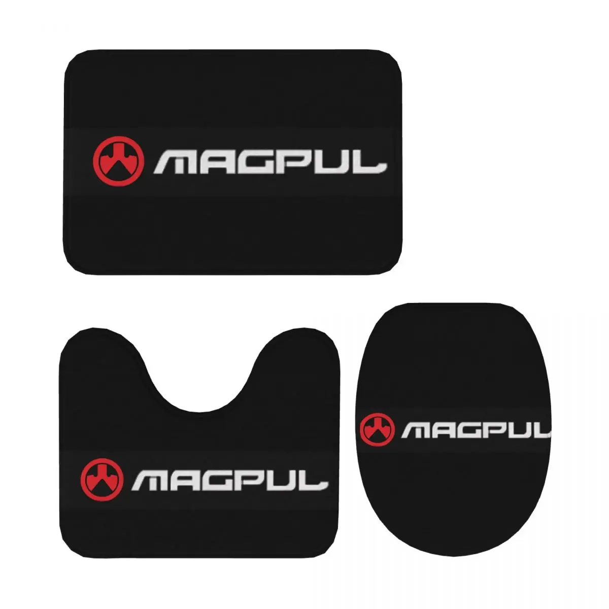 

Magpul Firearms Logo Пистолет Pmags Винтовки Ar15 M4 M16 3-х шт. Коврик для ванной Набор для ванной комнаты Крышка унитаза Нескользящий ковер Напольный коврик
