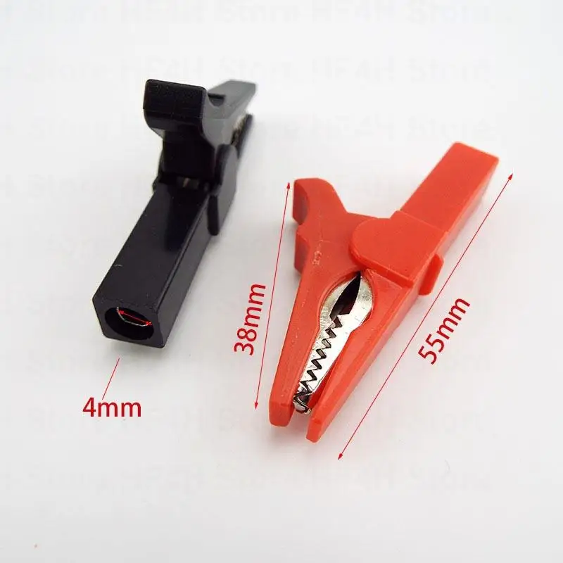 55mm Crocodile Clamp Probe Alligator Clip Alligator diy Clips Test Probe Socket Cable Insulated electric clips R23
