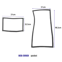 Refrigerator door seal strip 51×32.5cm  51×98.5cm for Homa BCD-209CR magnet PVC rubber gasket Refrigerator door parts