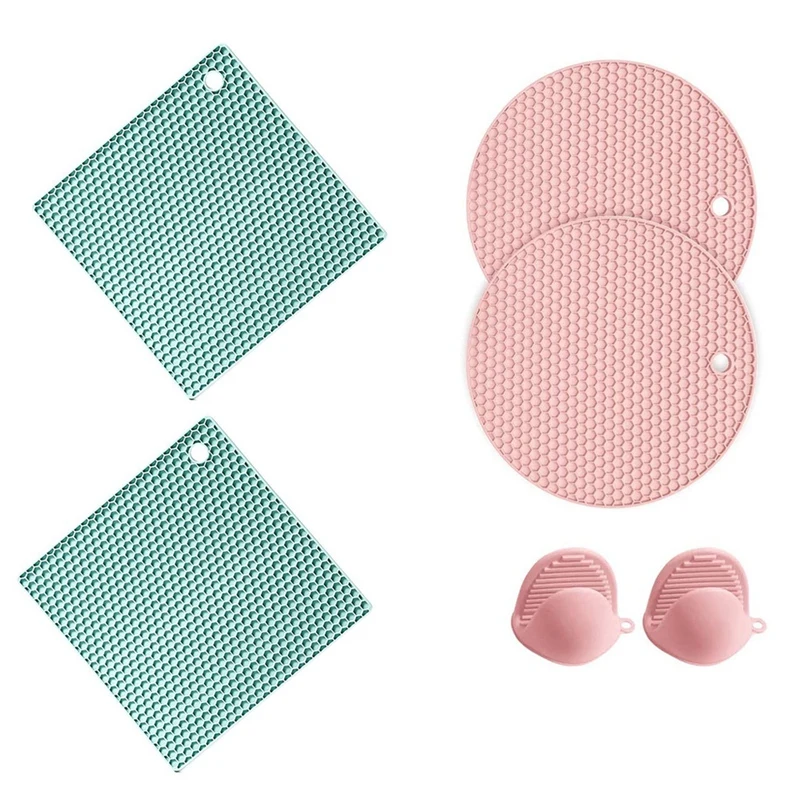 Silicone Honeycomb Pattern Pot Holders, Coasters, Silicone Oven Gloves Non-Slip Pot Holders For Pot Lids,Microwave Ovens